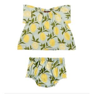 3-6 month milk barn dress and bloomer set